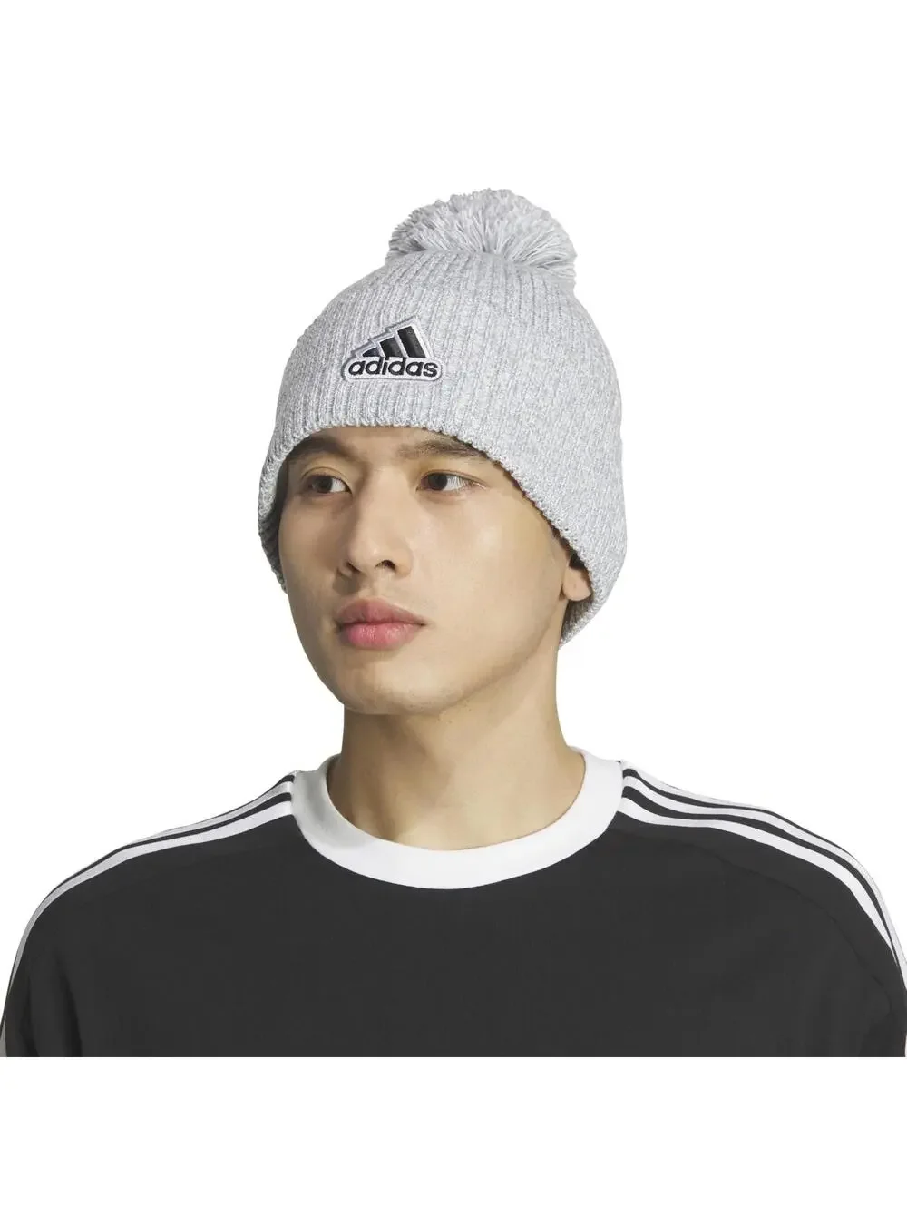 adidas Men's Recon Ballie Beanie with Pom Cuffed Fleece-Lined 983618-B